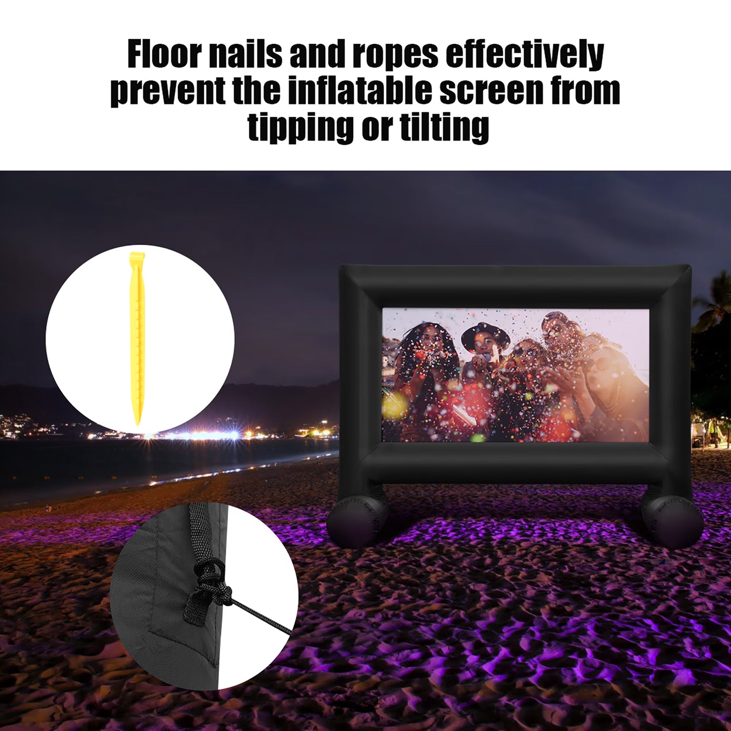 16FT Inflatable Projector Screen Outdoor Home Theater W/ Blower