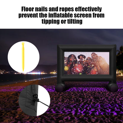 16FT Inflatable Projector Screen Outdoor Home Theater W/ Blower