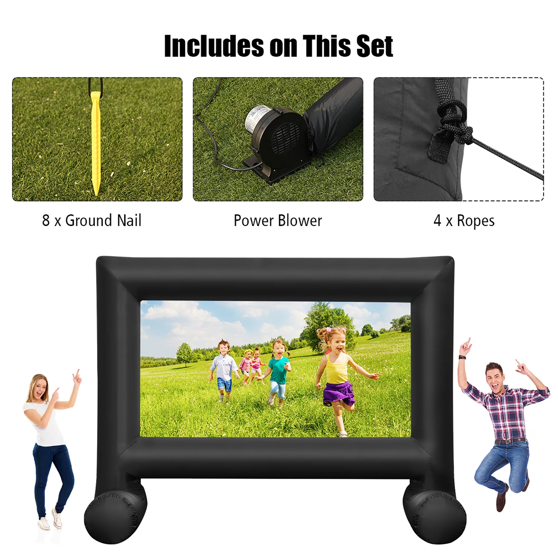 16FT Inflatable Projector Screen Outdoor Home Theater W/ Blower