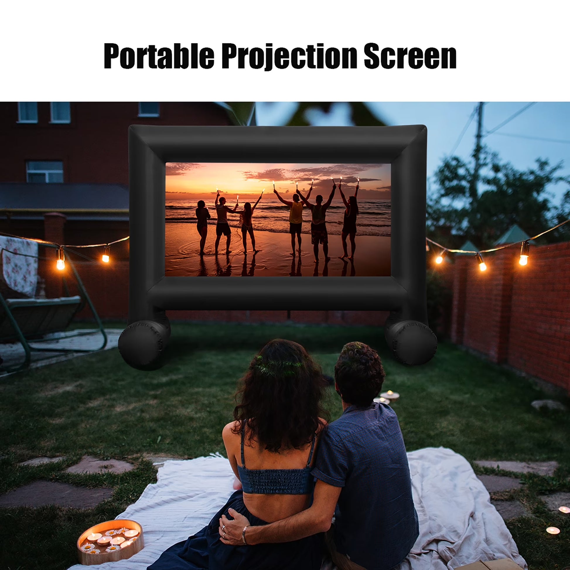 16FT Inflatable Projector Screen Outdoor Home Theater W/ Blower