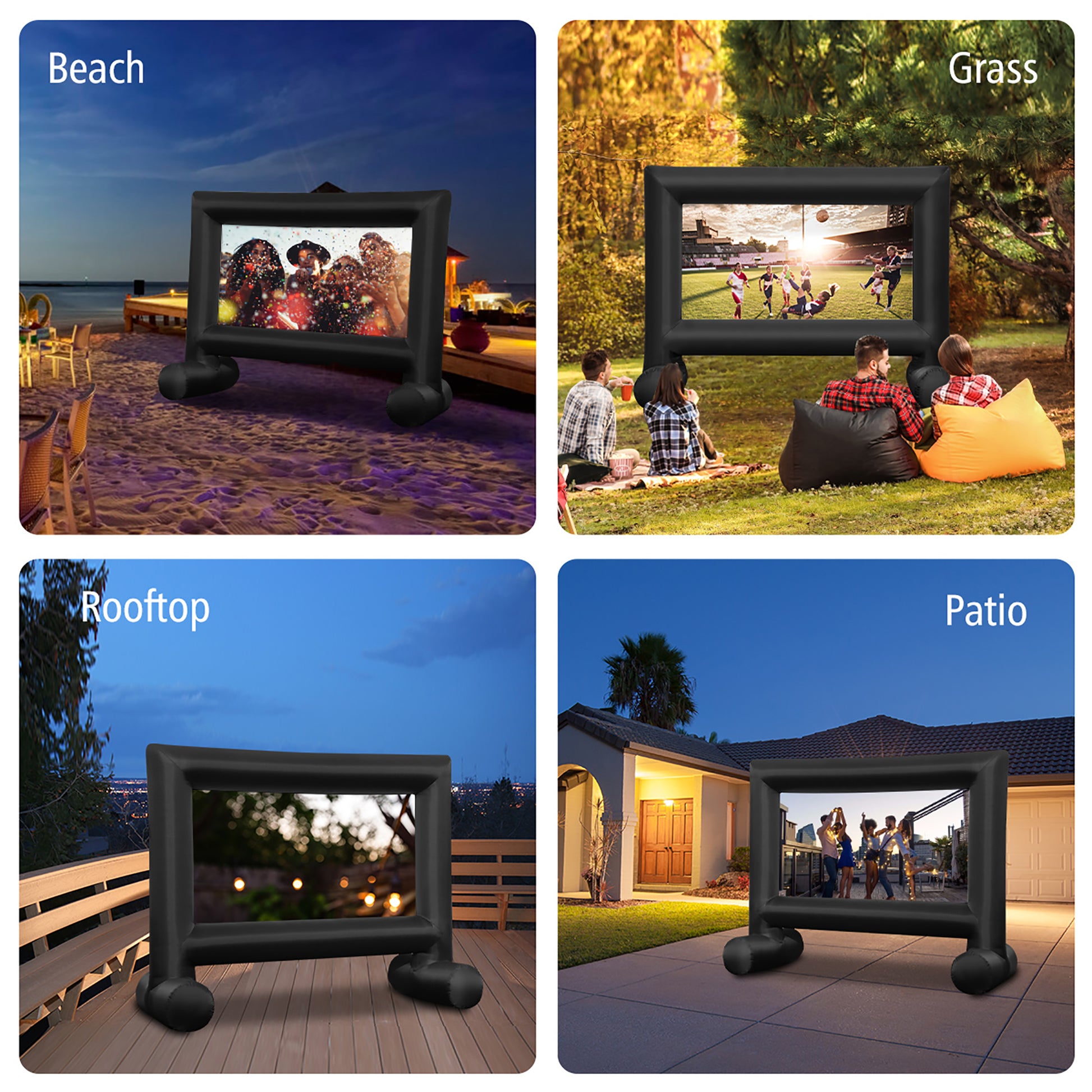 16FT Inflatable Projector Screen Outdoor Home Theater W/ Blower