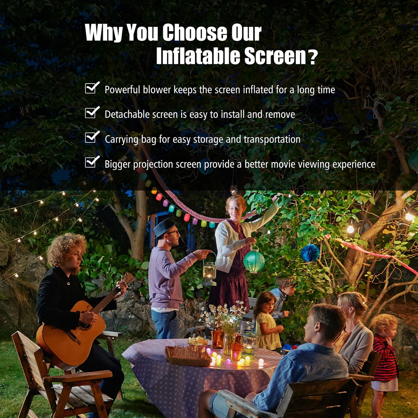 16FT Inflatable Projector Screen Outdoor Home Theater W/ Blower