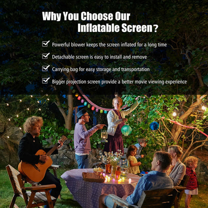 16FT Inflatable Projector Screen Outdoor Home Theater W/ Blower