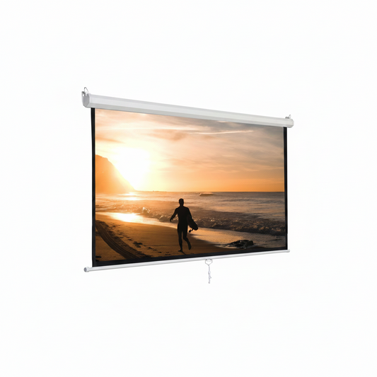 120'' Projector Screen, Retractable Projection Screen Manual Pull down HD Screen